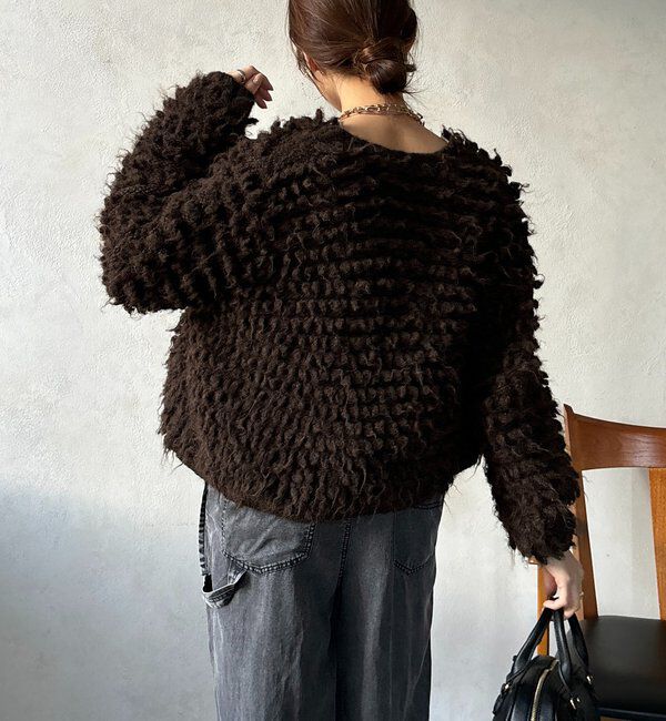  「ループヤーンニットジャケット」|ブルゾン・スタジャン|