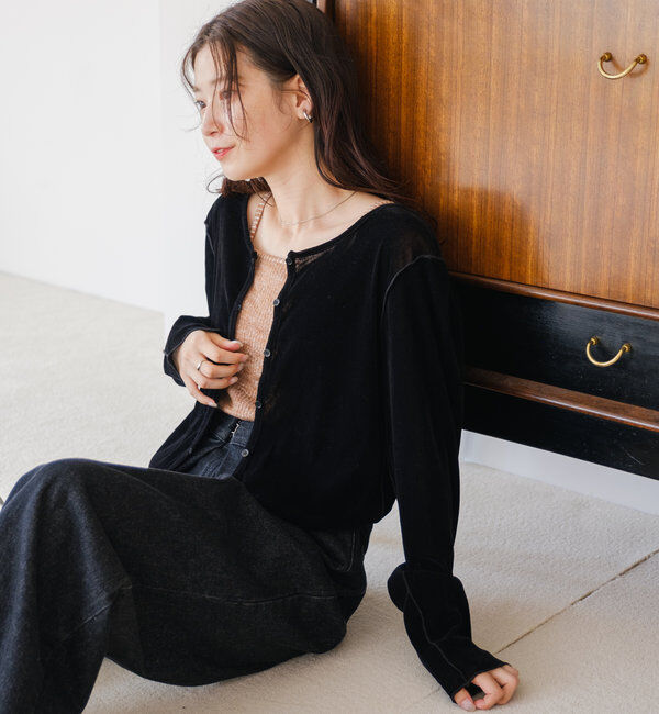  「チュールベロア2WAYカーディガン」|Tシャツ・カットソー|