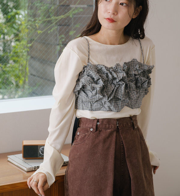  「チュールベロア2WAYカーディガン」|Tシャツ・カットソー|