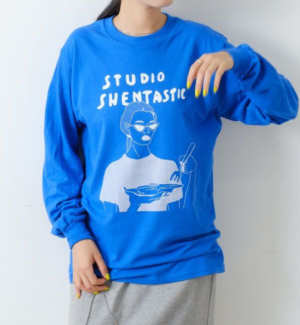  「【WHIMSIC】シェンタスティック スタジオ シルクスクリーンプリントT」|Tシャツ・カットソー|ブルー