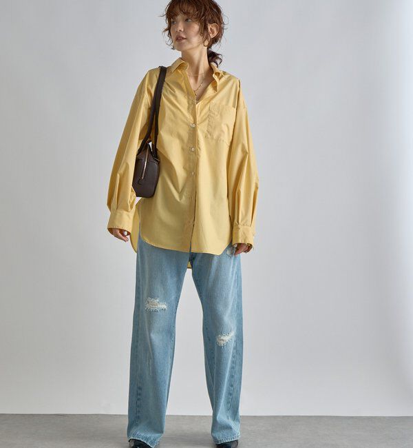  「【MONN.:.(モン)】セミフレアリペアデニム」|デニム|