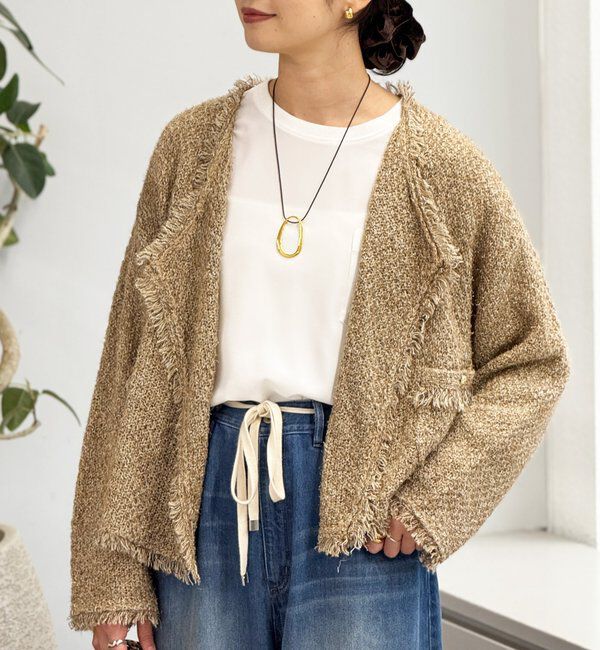  「【品のある着こなしに】リンクスツイードカーデ」|カーディガン|