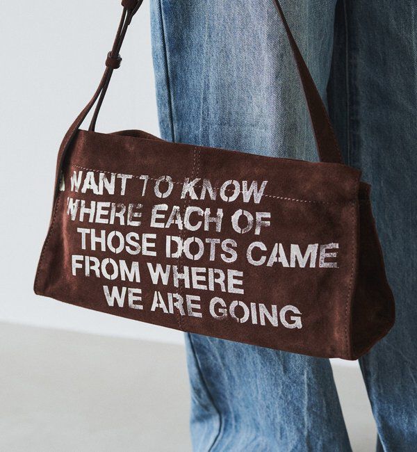  「ステンシルデザインスエードショルダーバッグ」|ショルダー・メッセンジャー|