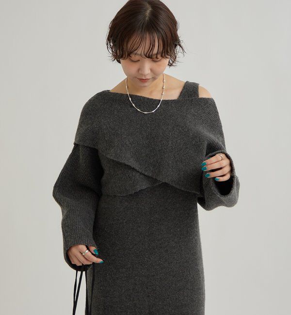  「クロスニット ワンピース」|ワンピース|