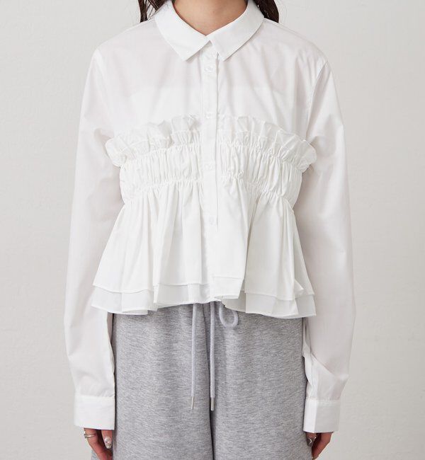  「シャーリングティアード ブラウス」|シャツ・ブラウス|