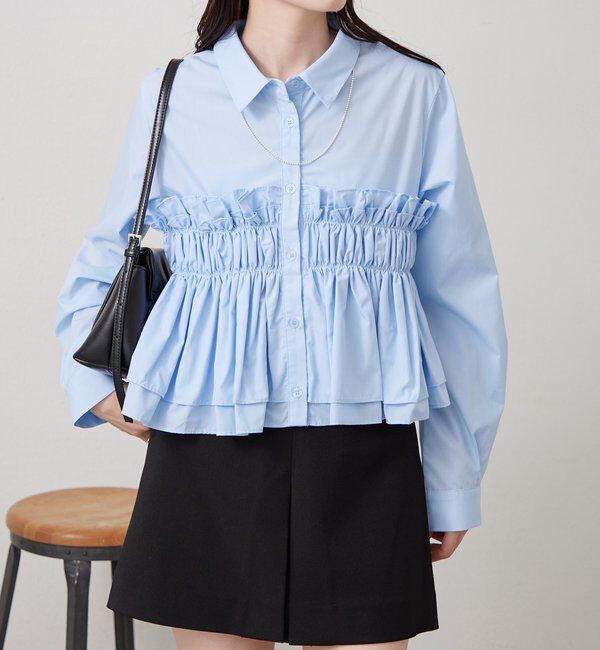  「シャーリングティアード ブラウス」|シャツ・ブラウス|