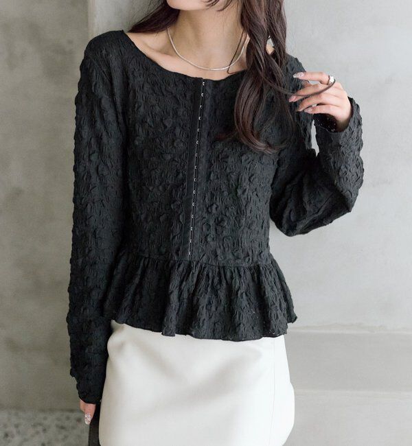  「シャーリングペプラム TOPS」|シャツ・ブラウス|