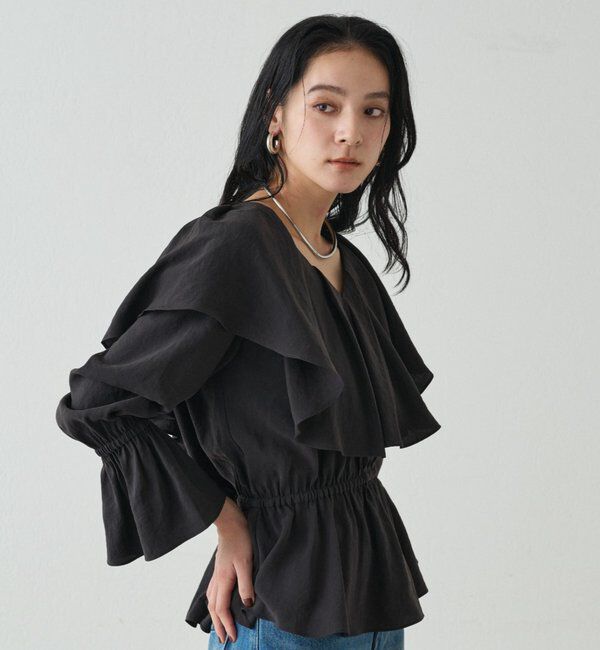  「フリルペプラムブラウス」|シャツ・ブラウス|