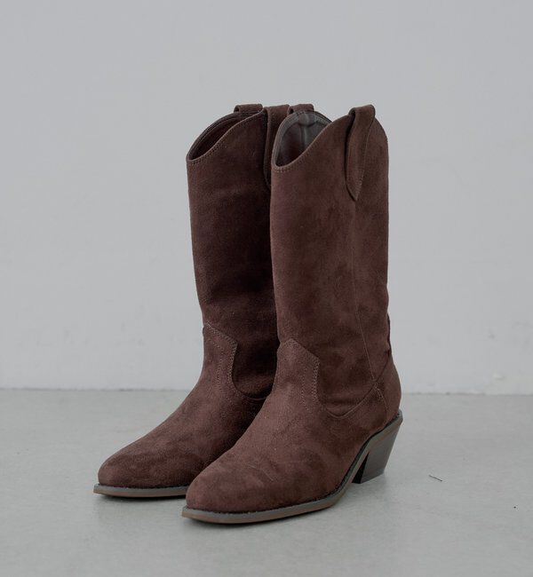  「ショート丈ウエスタンブーツ」|ショートブーツ|ブラウンその他1