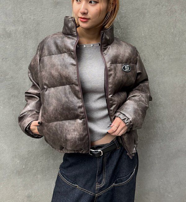  「【UNISEXS】S LOGO VINTAGE-LIKE LEATHER BLO」|ブルゾン・スタジャン|