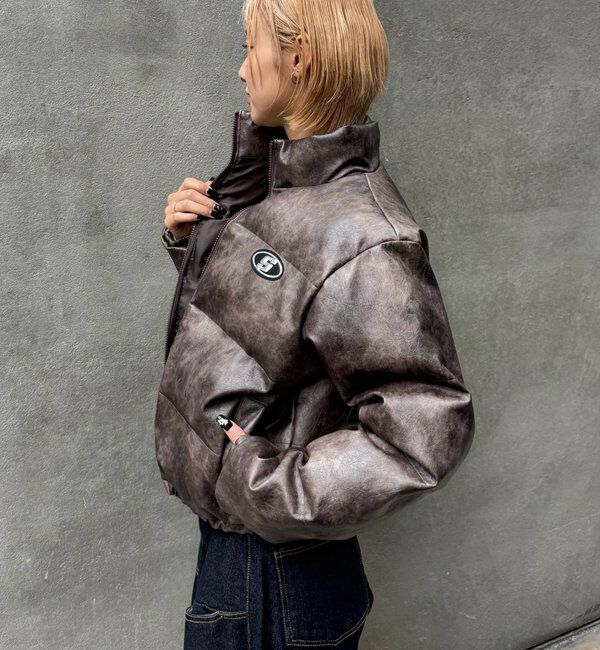  「【UNISEXS】S LOGO VINTAGE-LIKE LEATHER BLO」|ブルゾン・スタジャン|