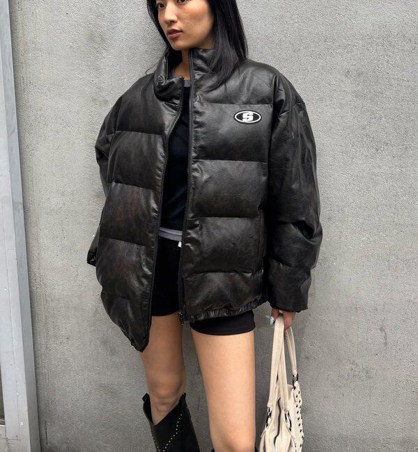  「【UNISEXS】S LOGO VINTAGE-LIKE LEATHER BLO」|ブルゾン・スタジャン|