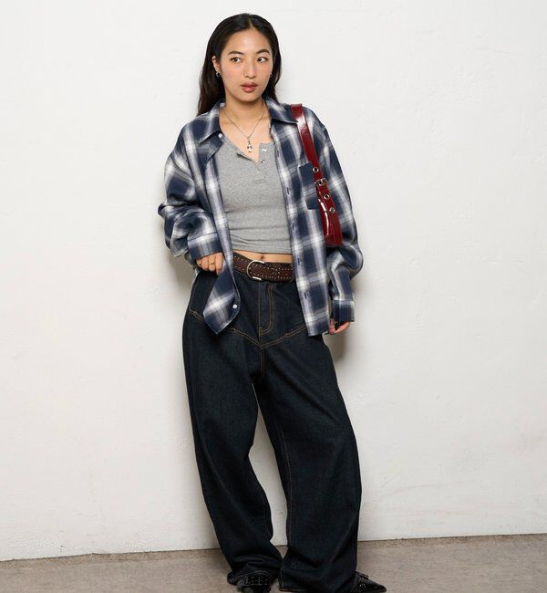  「KOOKYNオンブレチェックシャツ」|シャツ・ブラウス|