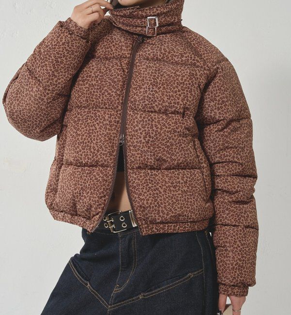  「PADDED PATTERNED JACKET」|ブルゾン・スタジャン|ブラウン