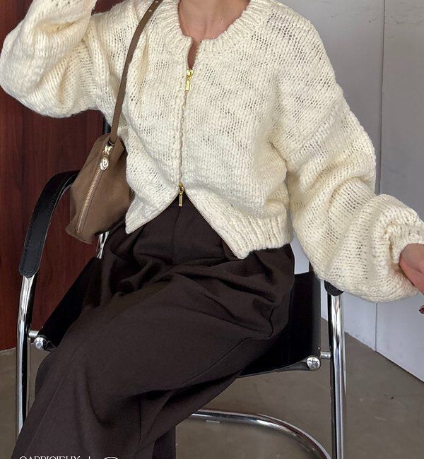  「【LE'MAGE&times;gemeilコラボ】スラブジップカーディガン」|カーディガン|