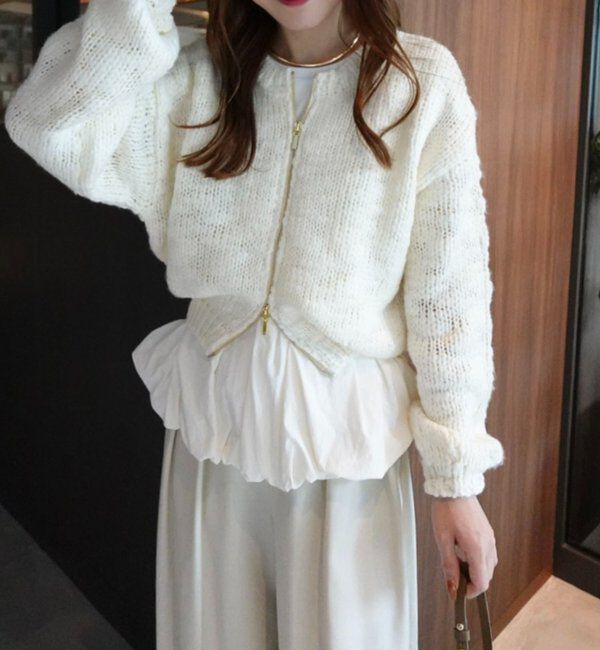  「【LE'MAGE&times;gemeilコラボ】スラブジップカーディガン」|カーディガン|