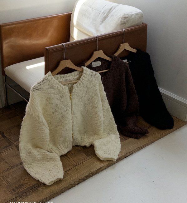  「【LE'MAGE&times;gemeilコラボ】スラブジップカーディガン」|カーディガン|