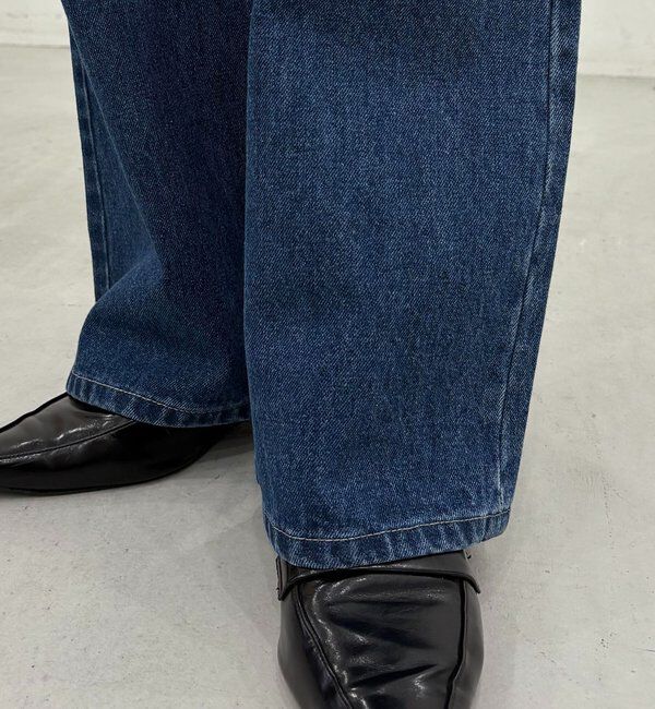  「【低身長サイズあり/セットアップ対応】スリットポケットストレートデニム」|デニム|