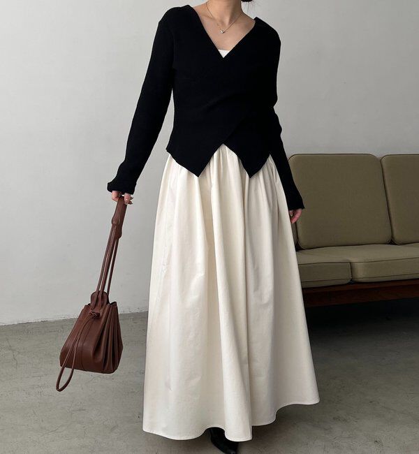  「【低身長サイズあり】タックフレアスカート」|スカート|