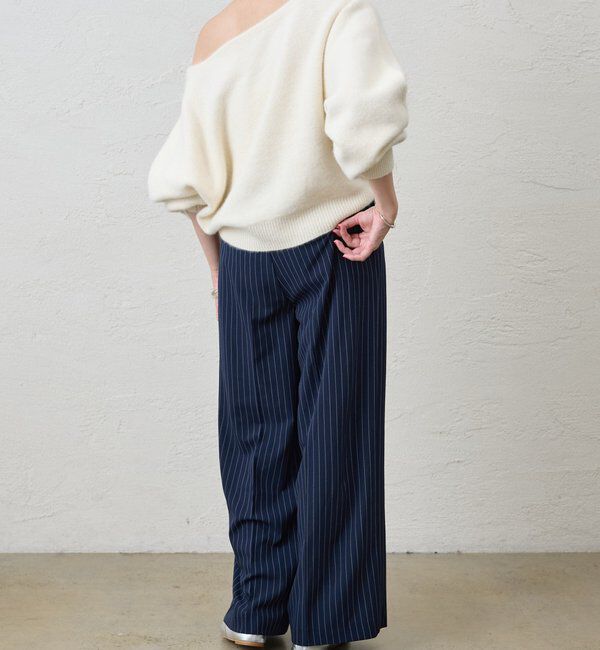  「《セットアップ着用可》ストライプウエストデザインパンツ」|チノ|