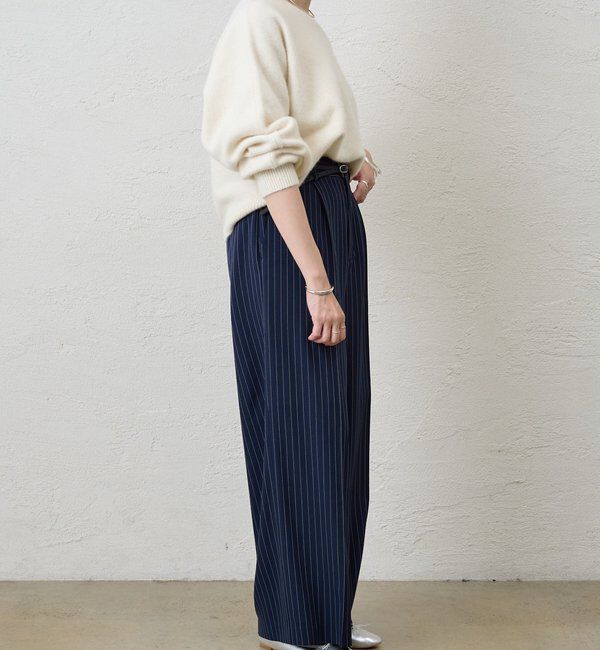  「《セットアップ着用可》ストライプウエストデザインパンツ」|チノ|