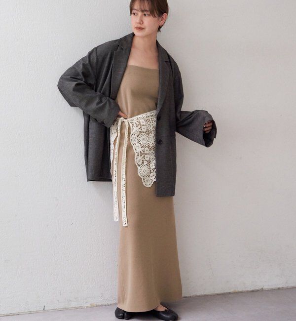  「【26SS予約】総針ニットキャミワンピース」|ワンピース|ベージュ