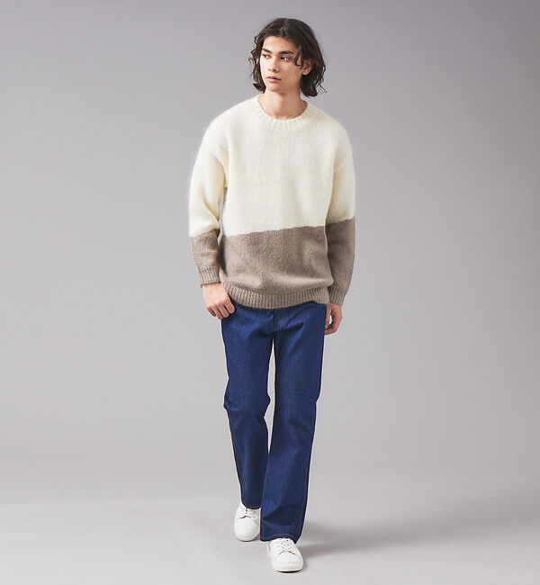 ABAHOUSE「【配色】シャギー モヘア  ニット / プルオーバー」|ニット・セーター|