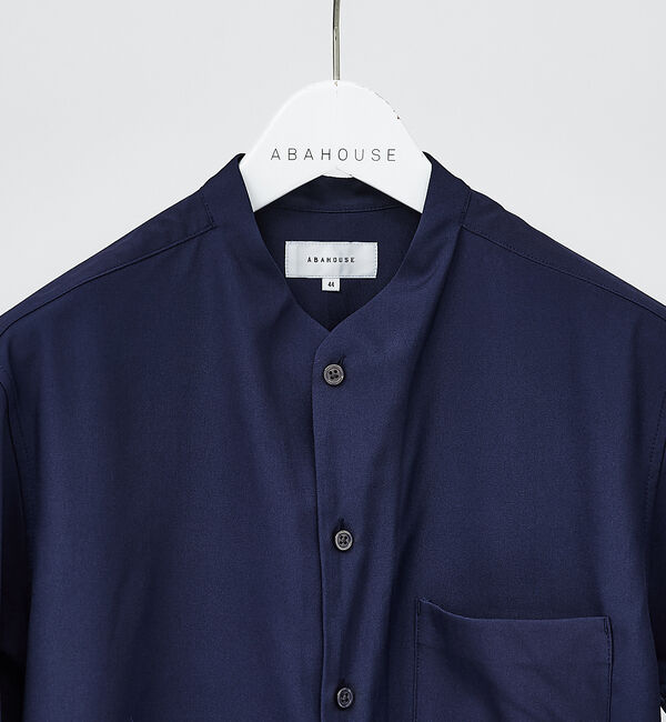 ABAHOUSE「【2023年デザイン / 変形衿】カラーレス 半袖 シャツ」|シャツ・ブラウス|