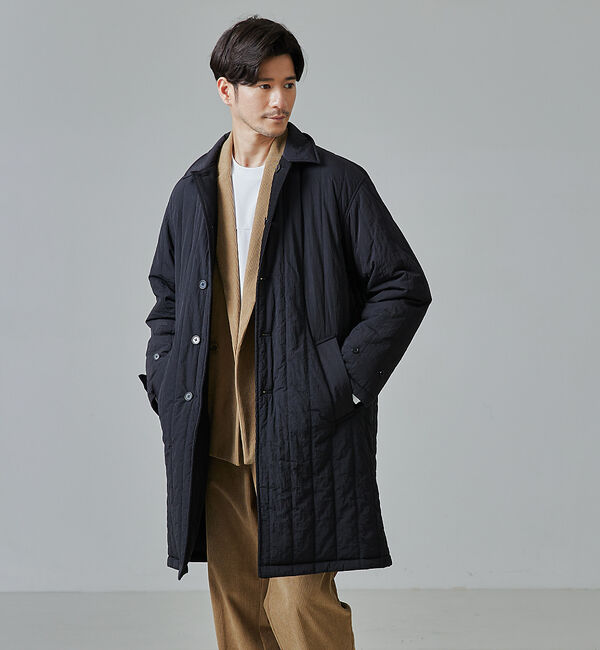 ABAHOUSE「【リバーシブル着用可】バーティカル パデット ステンカラーコート / バルマカー」|ステンカラーコート|ブラック