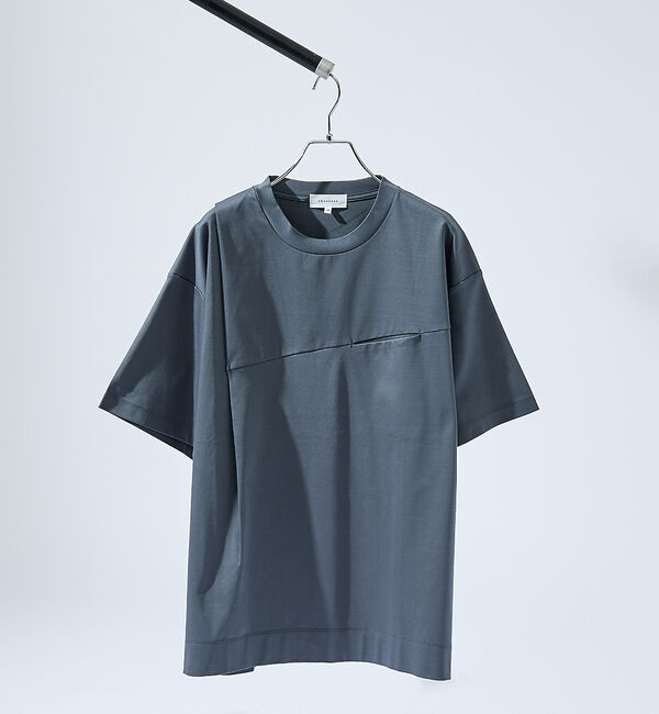 ABAHOUSE「TUCK＆SEAM コットンポンチ 半袖Tシャツ」|Tシャツ・カットソー|ブルーグレー