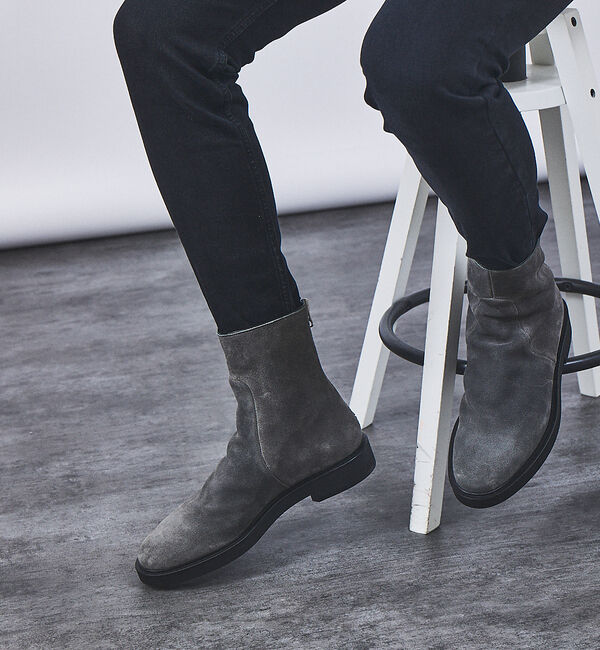 alfredoBANNISTER「【ソフトレザー】ドレープ ロング バックジップ ブーツ」|ショートブーツ|