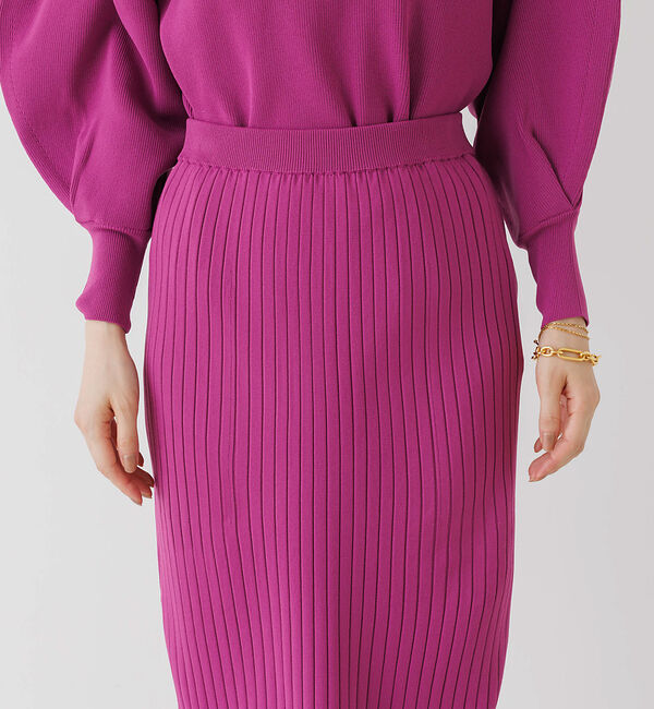 Rouge vif「【セットアップ対応】ストレッチリブニットスカート」|スカート|