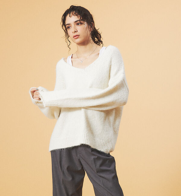 Rouge vif「【一部店舗限定】ブークレーVネックニット」|ニット・セーター|