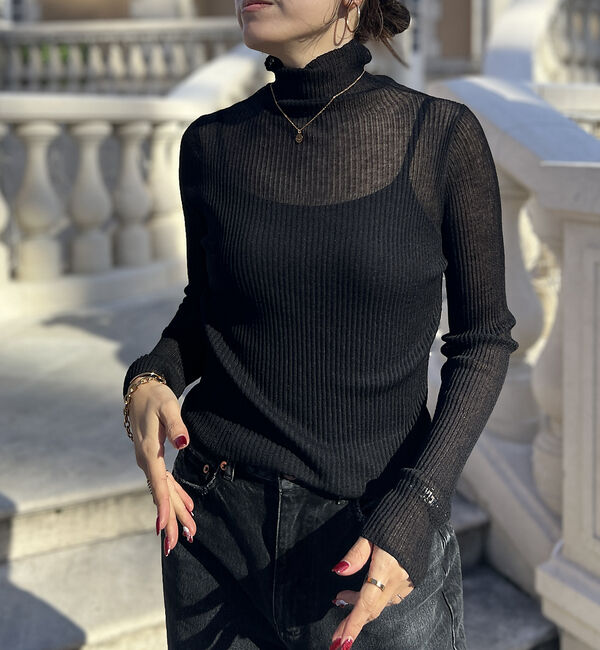 Rouge vif「シアーリブニットタートル」|ニット・セーター|