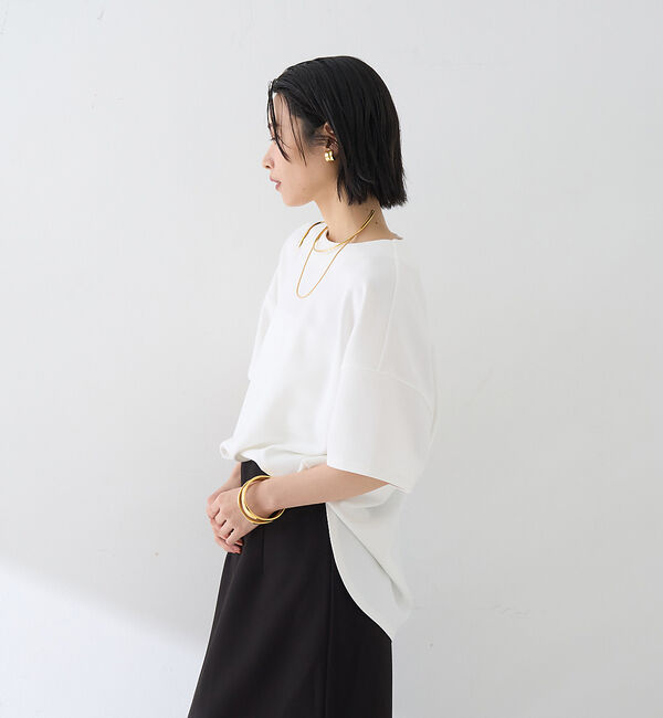 Rouge vif「【接触冷感】ストレッチダンボール半袖プルオーバー」|Tシャツ・カットソー|