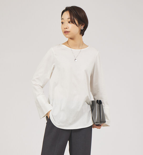 qualite「カフスフレアカットソー」|Tシャツ・カットソー|ホワイト