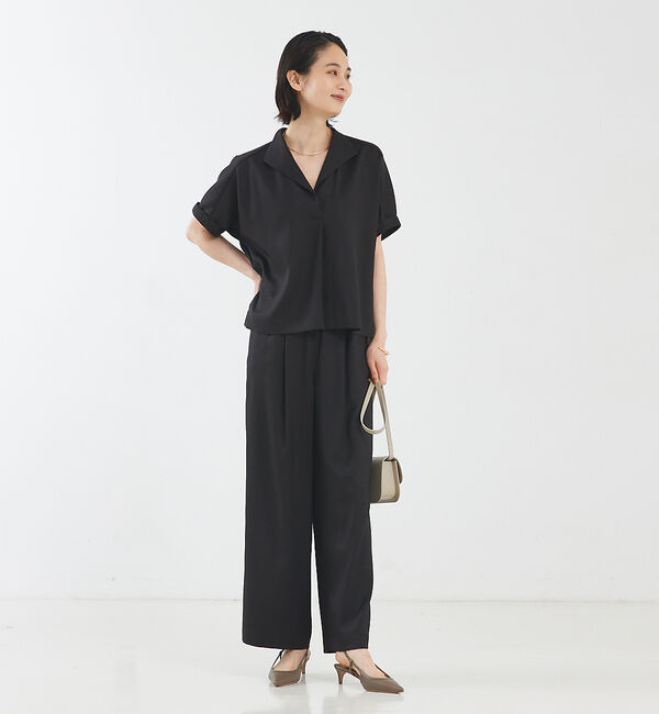 qualite「【セットアップ対応】リネンライクワイドパンツ」|その他|