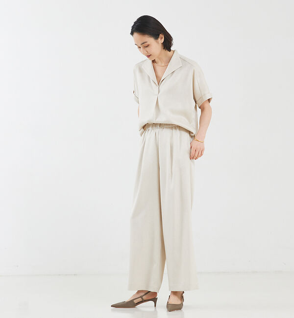 qualite「【セットアップ対応】リネンライクワイドパンツ」|その他|