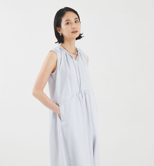 qualite「リネンライクギャザーワンピース」|ワンピース|