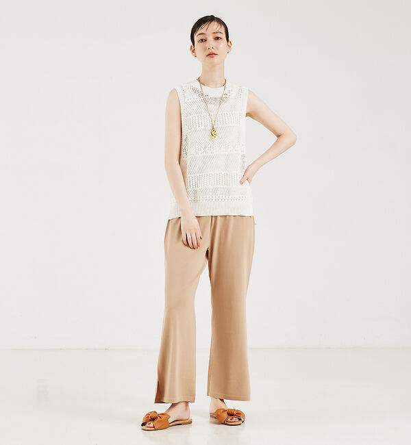 qualite「かぎ針風ノースリーブニット」|ニット・セーター|