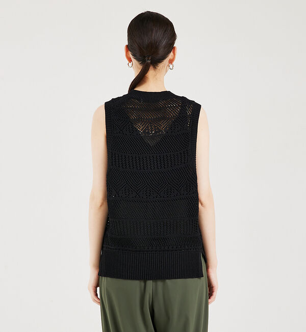 qualite「かぎ針風ノースリーブニット」|ニット・セーター|