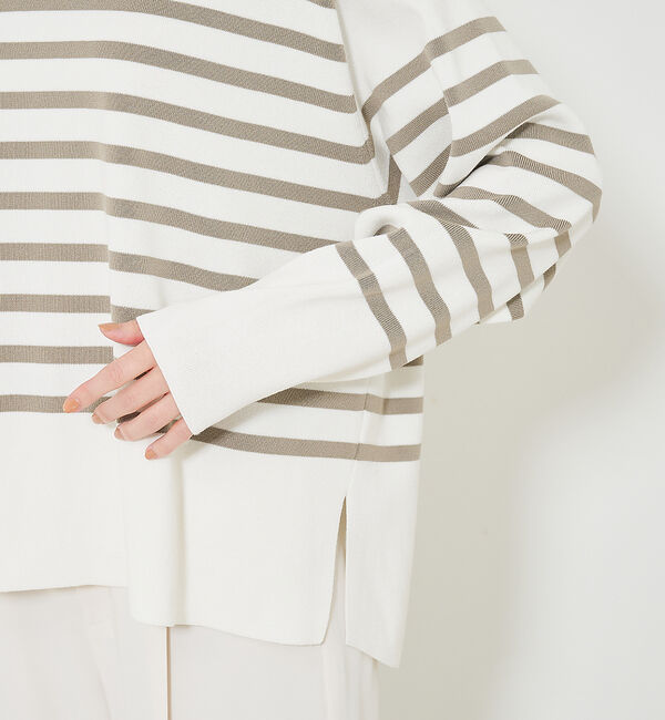 qualite「コットンストレッチハイネックニット」|ニット・セーター|