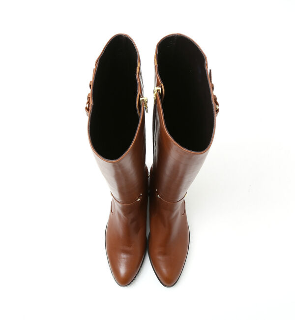 AU BANNISTER「【スノーソール】切り替えフラットロングブーツ」|ショートブーツ|