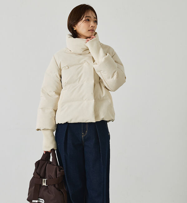 abahouse mavie「【WEB Domani掲載】袖リブシームレススタンドダウン/ロングセラー/定番/」|ダウン|