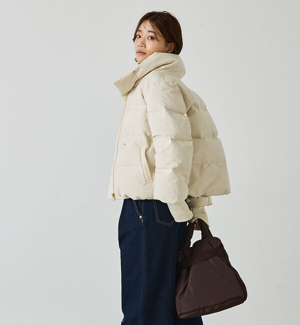 abahouse mavie「【WEB Domani掲載】袖リブシームレススタンドダウン/ロングセラー/定番/」|ダウン|