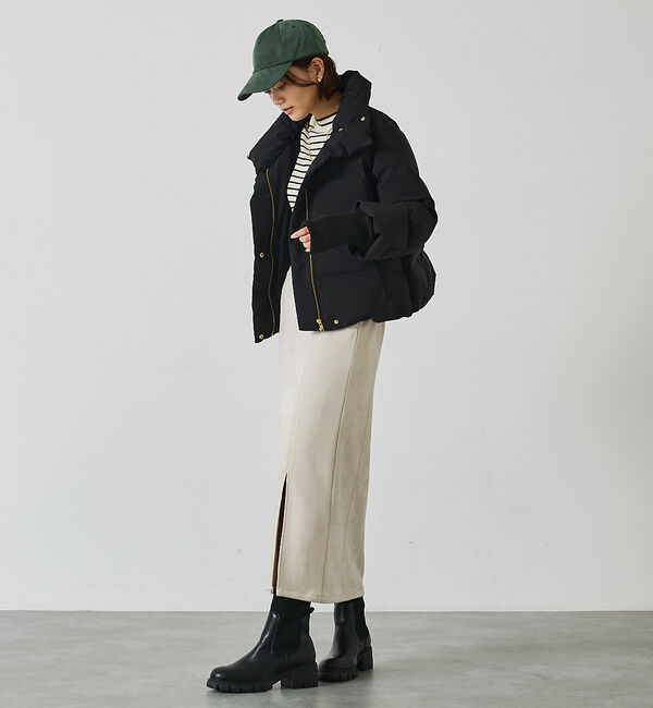 abahouse mavie「【WEB Domani掲載】袖リブシームレススタンドダウン/ロングセラー/定番/」|ダウン|