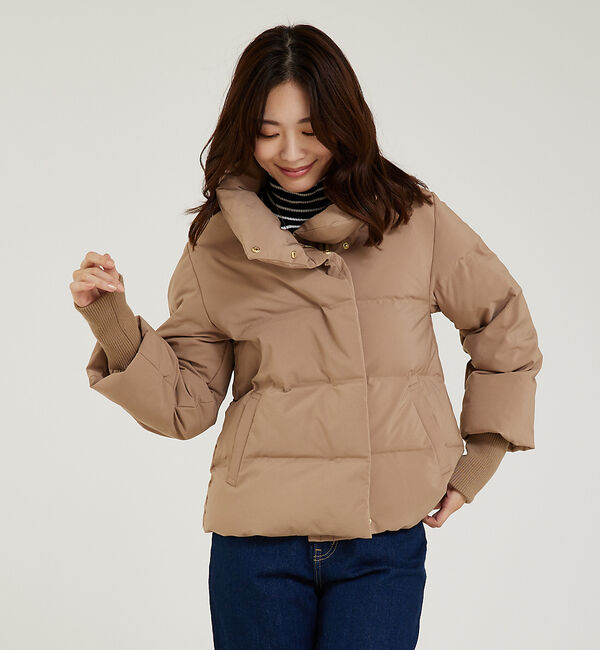 abahouse mavie「【WEB Domani掲載】袖リブシームレススタンドダウン/ロングセラー/定番/」|ダウン|