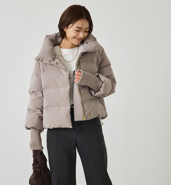 abahouse mavie「【WEB Domani掲載】袖リブシームレススタンドダウン/ロングセラー/定番/」|ダウン|