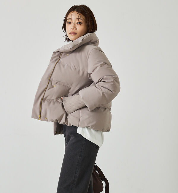 abahouse mavie「【WEB Domani掲載】袖リブシームレススタンドダウン/ロングセラー/定番/」|ダウン|