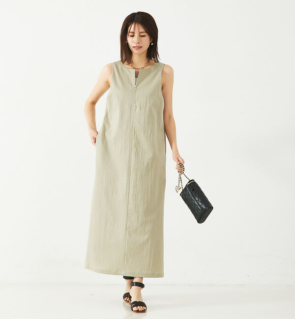 abahouse mavie「【大人のいちまんワンピ】UネックZIP2WAYワンピース」|ワンピース|